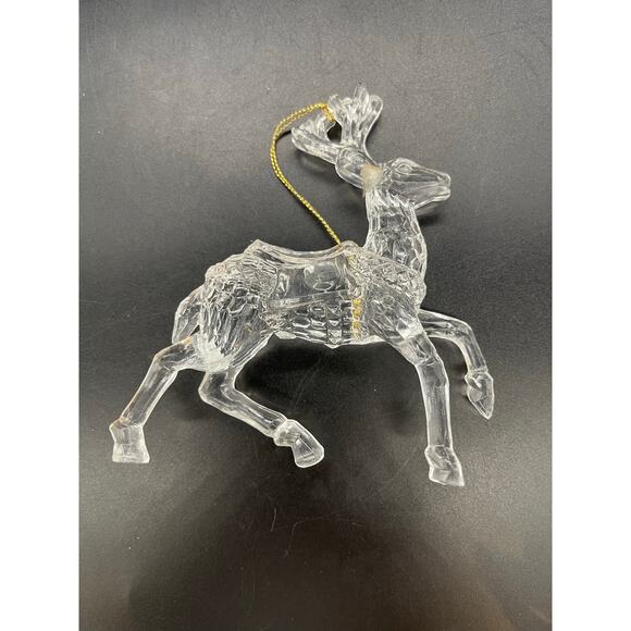 Vintage Set of 5 Acrylic Reindeer Christmas Ornaments - Picture 3 of 5